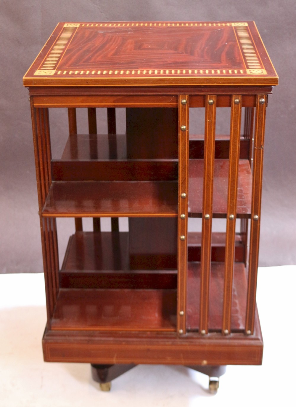 Edwardian Inlaid Mahogany Revolving Bookcase by Maple & Co View III
