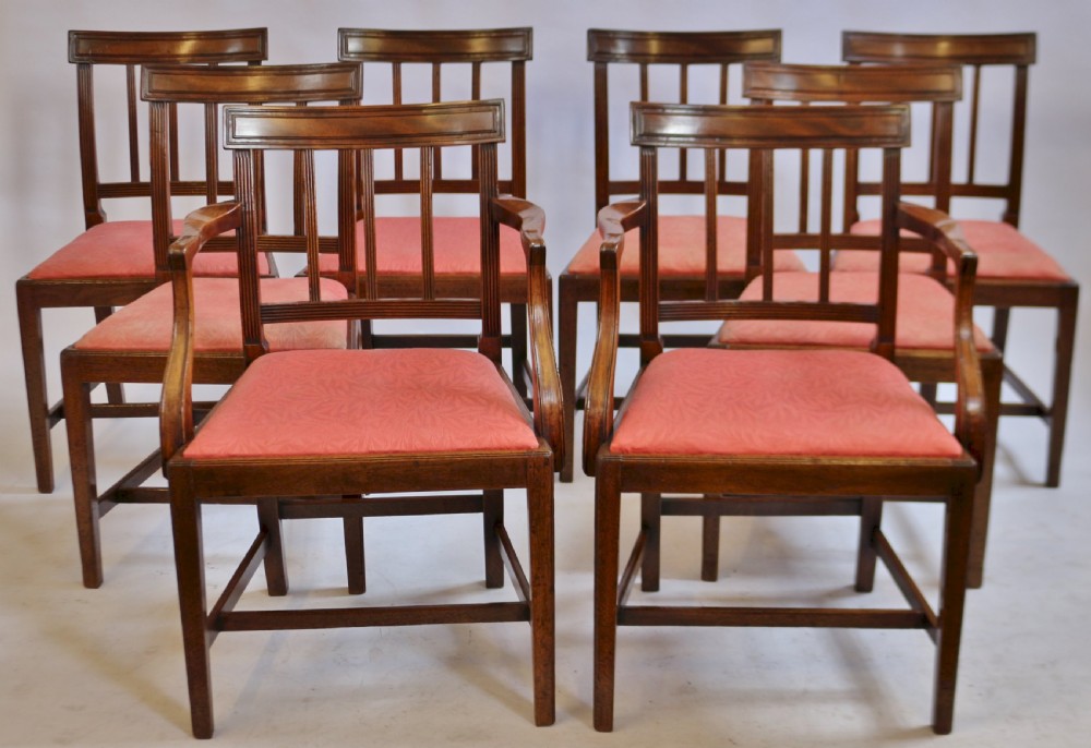 George 111 Mahogany Fine Set of 8 Dining Chairs including Pair of Armchairs