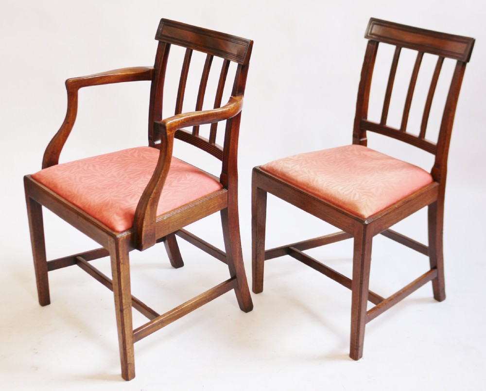 George 111 Mahogany Fine Set of 8 Dining Chairs including Pair of Armchairs View VI