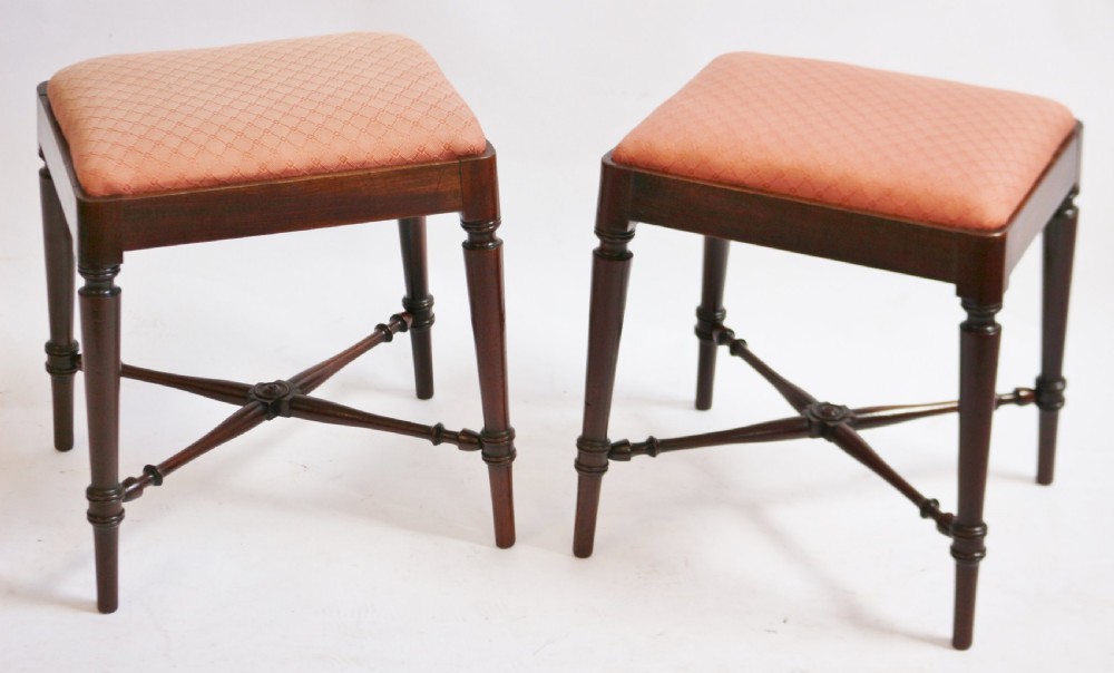 George 111 Fine Pair of 'Hepplewhite' Mahogany Stools