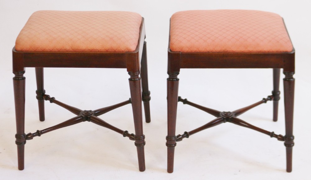 George 111 Fine Pair of 'Hepplewhite' Mahogany Stools View II