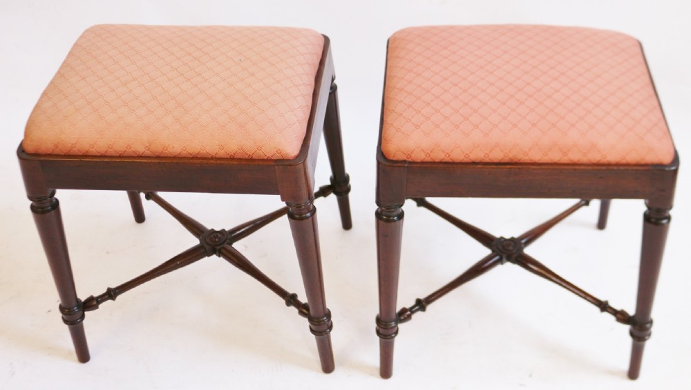 George 111 Fine Pair of 'Hepplewhite' Mahogany Stools View III