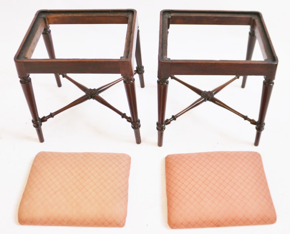 George 111 Fine Pair of 'Hepplewhite' Mahogany Stools View IV