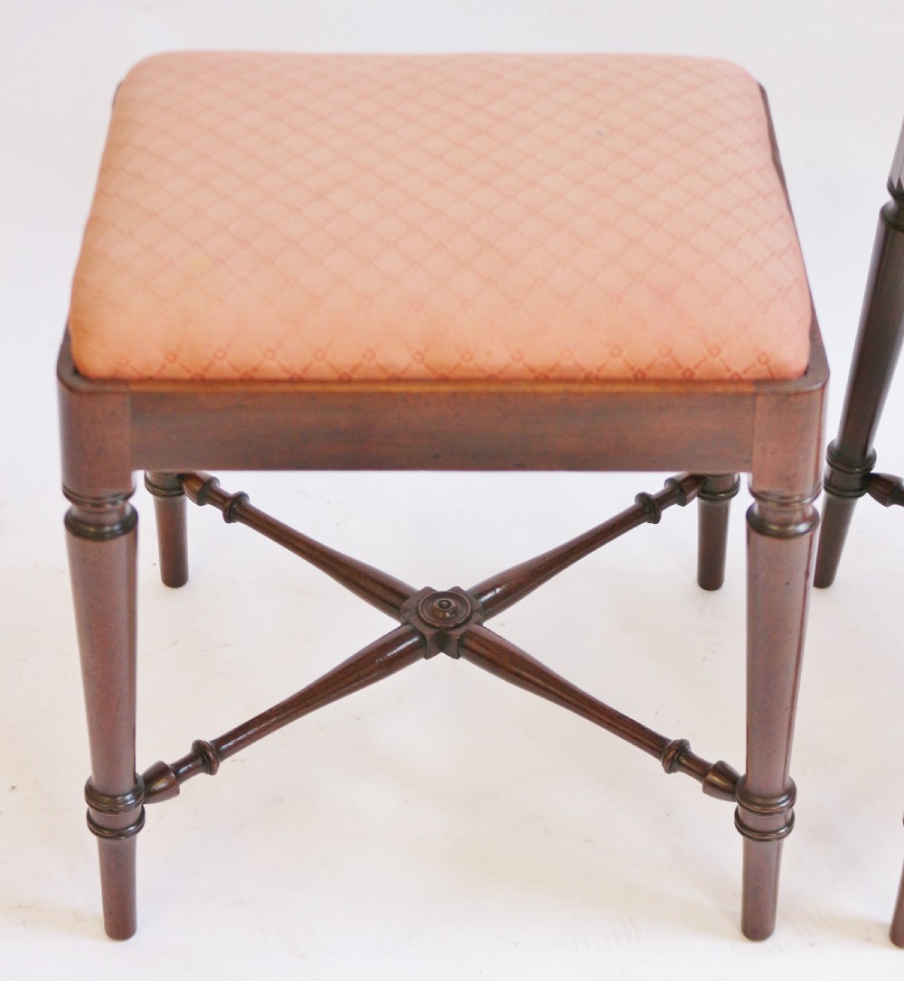 George 111 Fine Pair of 'Hepplewhite' Mahogany Stools View VIII