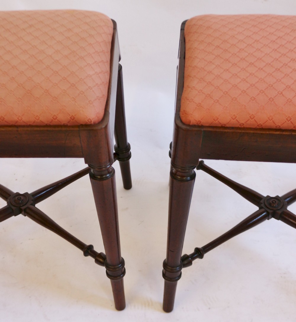 George 111 Fine Pair of 'Hepplewhite' Mahogany Stools View XI