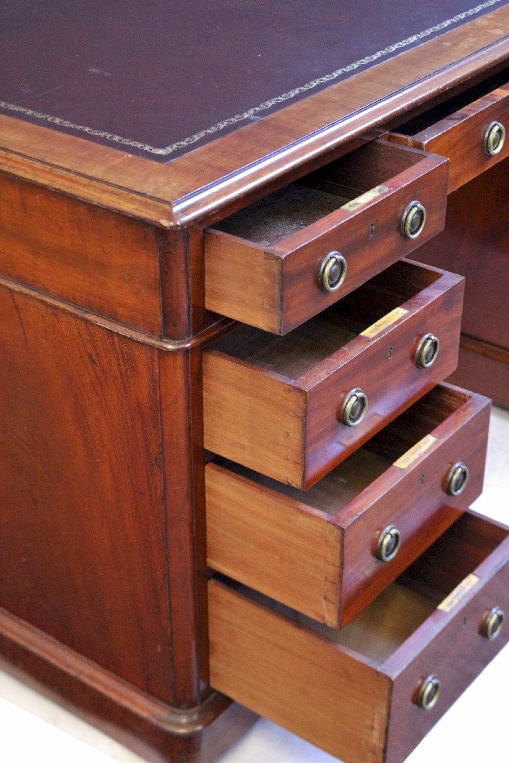 Victorian Mahogany 3 Part 9 Drawer Kneehole Desk View III