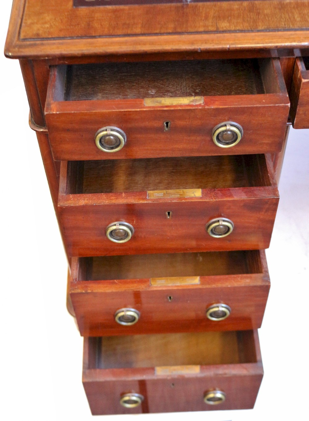 Victorian Mahogany 3 Part 9 Drawer Kneehole Desk View IV
