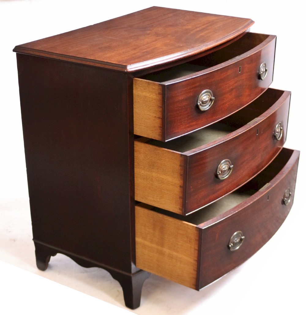 George 111 Mahogany Small 3 Drawer Bow Front Chest View II