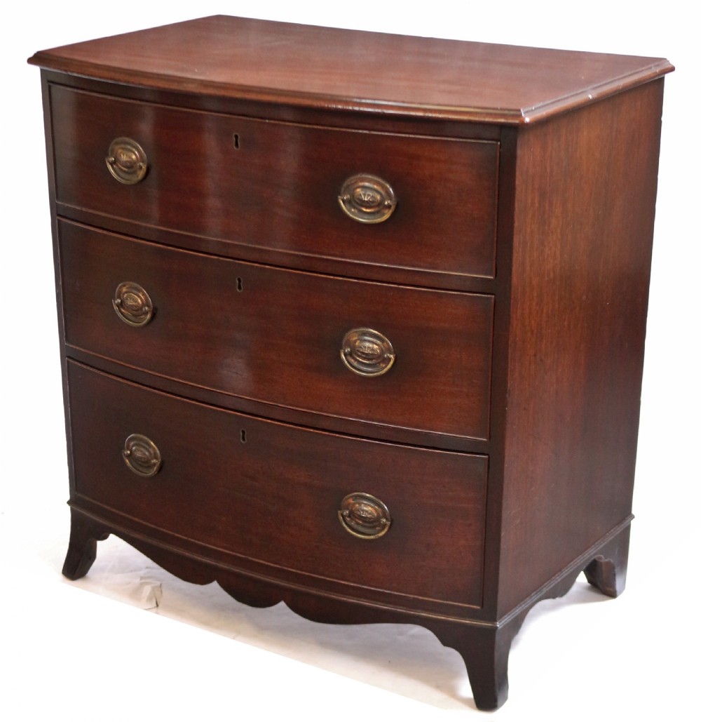 George 111 Mahogany Small 3 Drawer Bow Front Chest View III