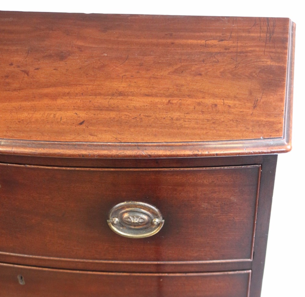 George 111 Mahogany Small 3 Drawer Bow Front Chest View VI