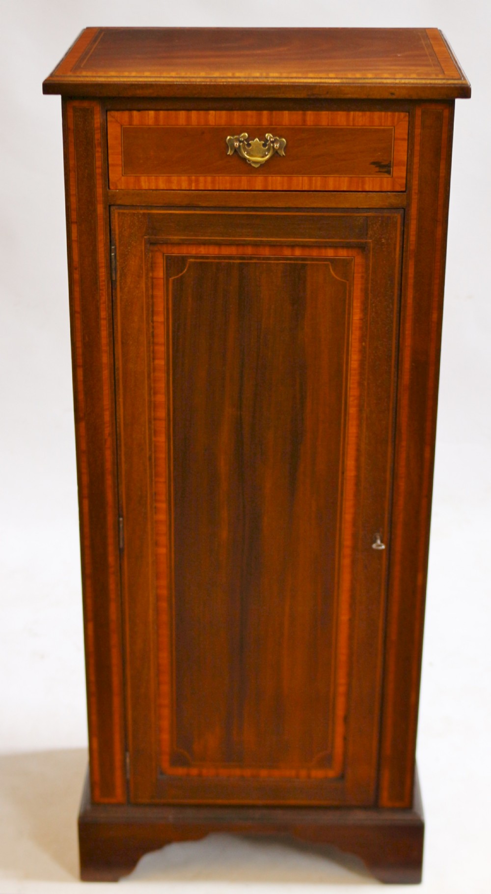 Edwardian Satinwood Banded Mahogany 1 Door Cupboard