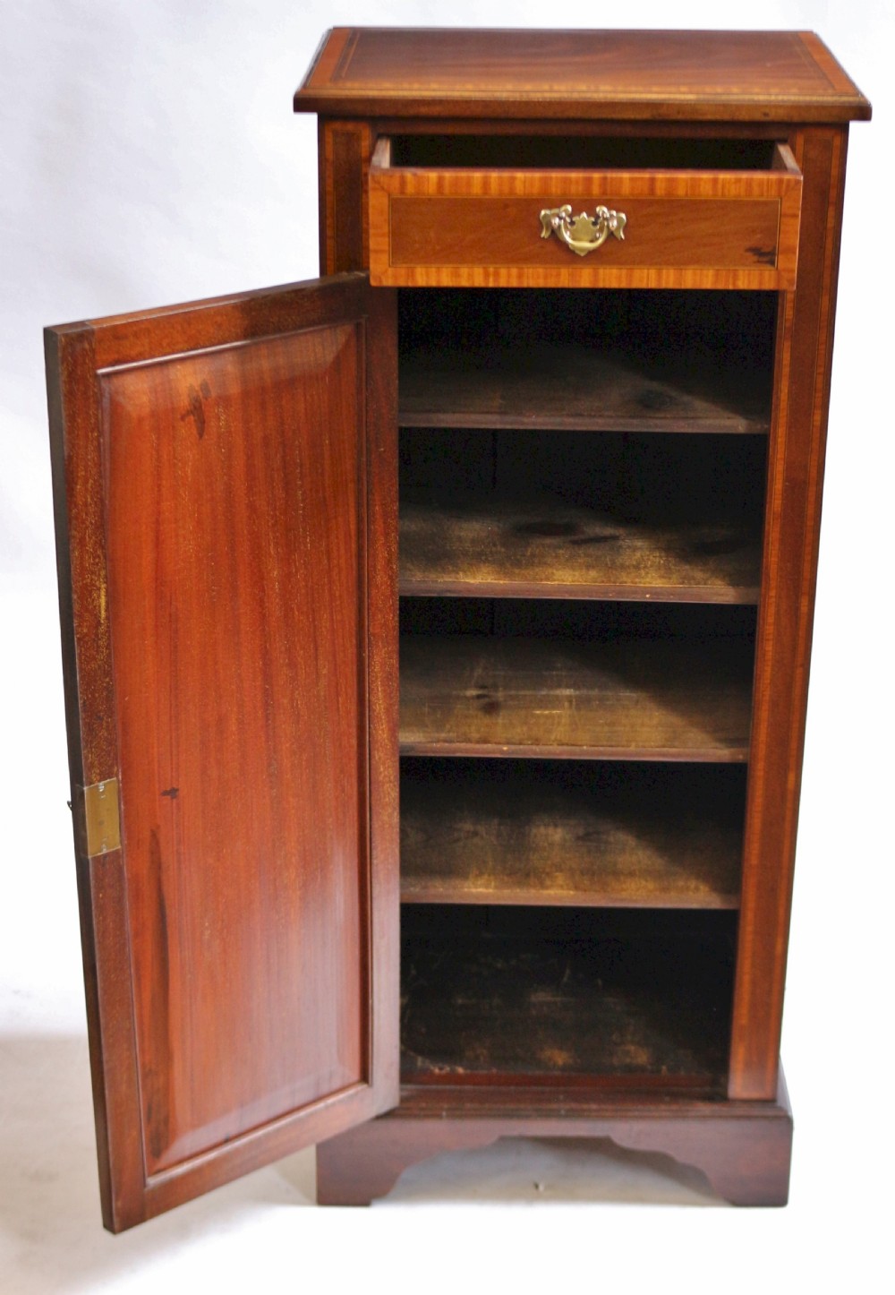 Edwardian Satinwood Banded Mahogany 1 Door Cupboard View II