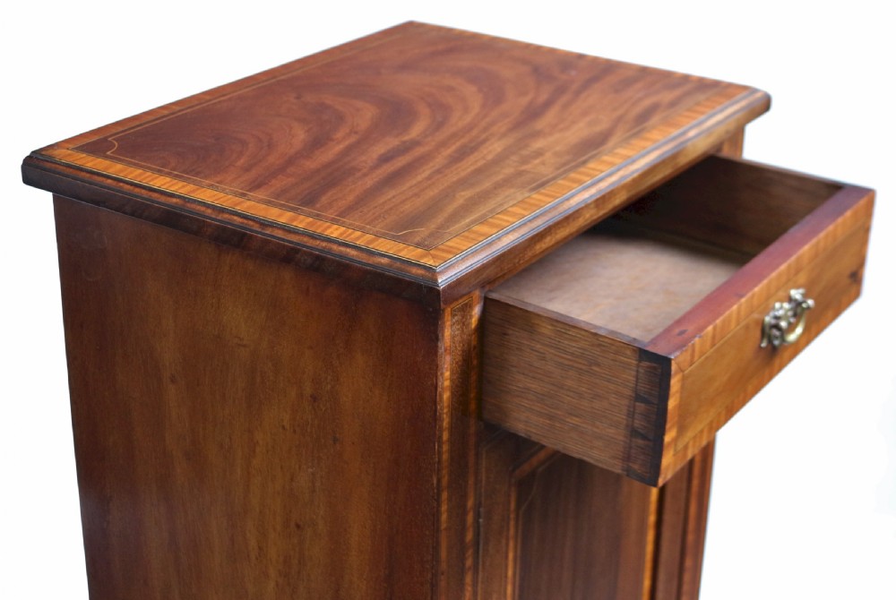 Edwardian Satinwood Banded Mahogany 1 Door Cupboard View IV