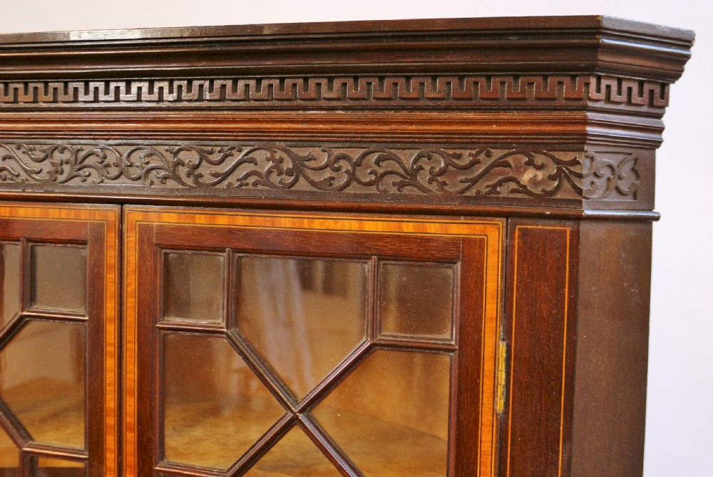 Late 19C Inlaid Mahogany Freestanding Corner Cabinet View VI
