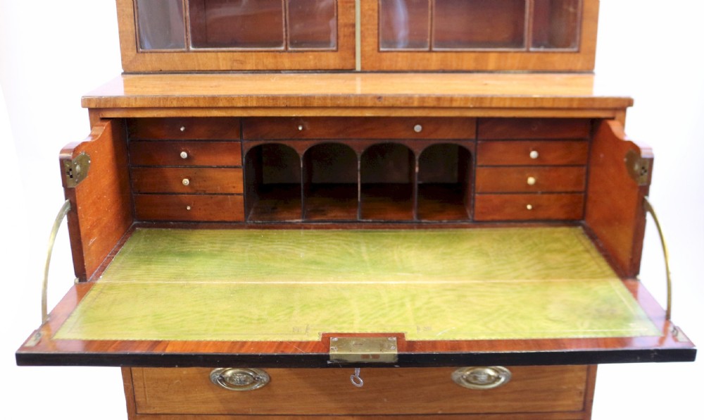 George 111 Mahogany Ebony Strung Secretaire Bookcase View IV