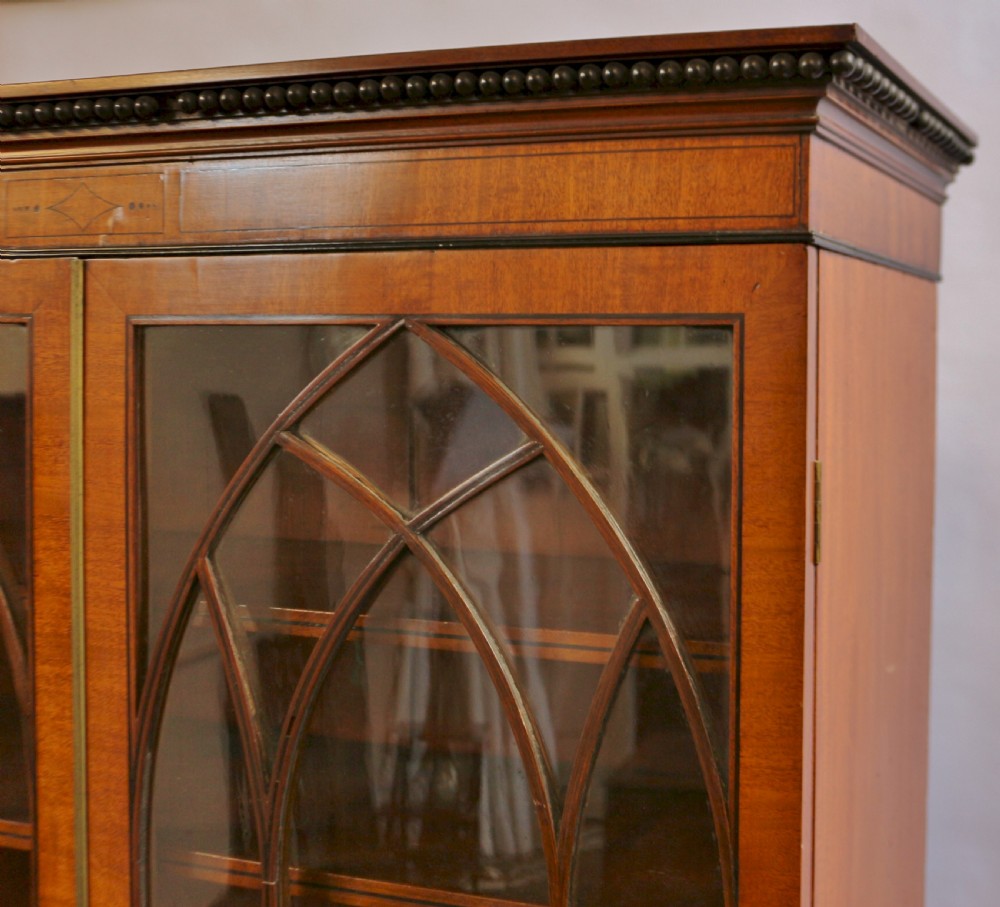 George 111 Mahogany Ebony Strung Secretaire Bookcase View VI