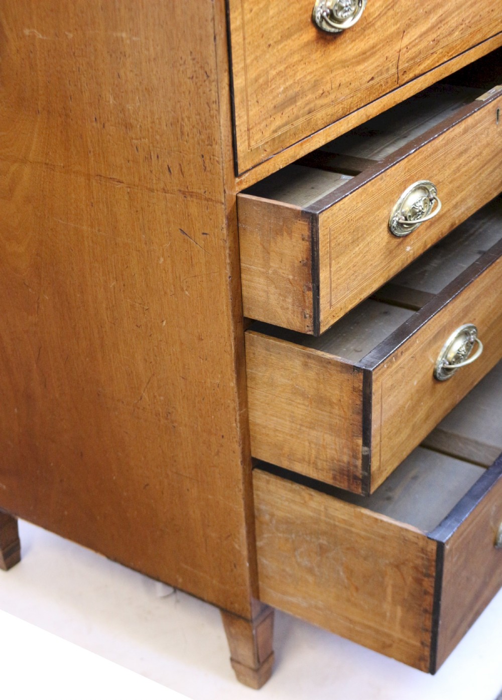 George 111 Mahogany Ebony Strung Secretaire Bookcase View VII