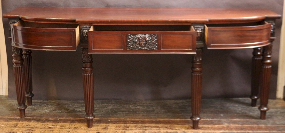 George 1V Mahogany Breakfront Bow End 3 Drawer Serving Table View V