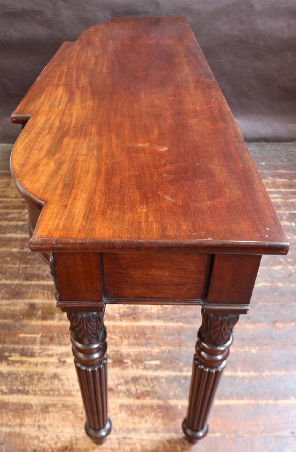 George 1V Mahogany Breakfront Bow End 3 Drawer Serving Table View VI