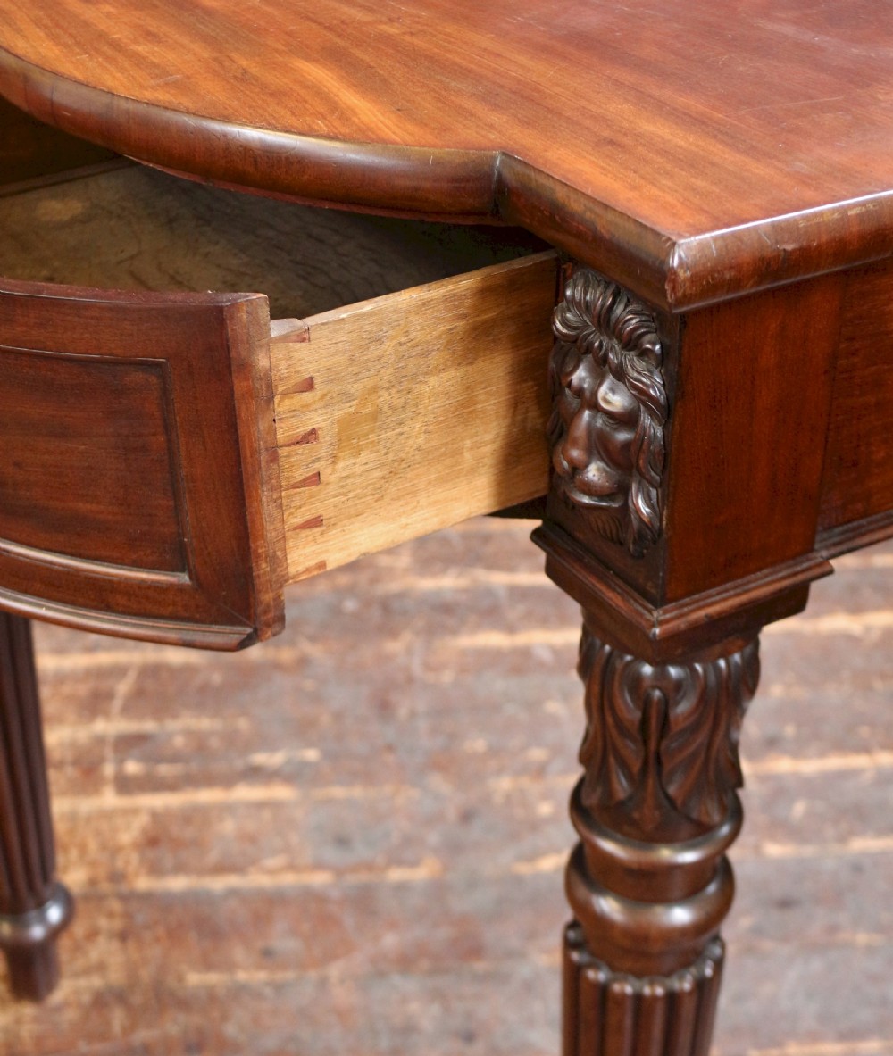 George 1V Mahogany Breakfront Bow End 3 Drawer Serving Table View XI