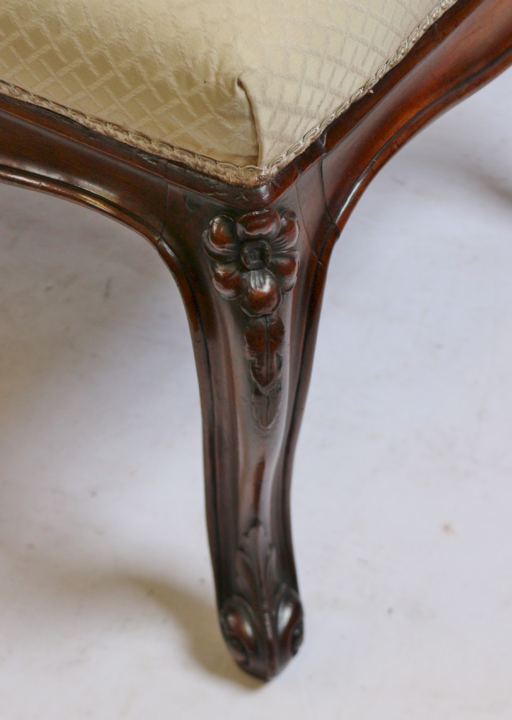 Victorian Mahogany Stool on Carved Cabriole Legs View V