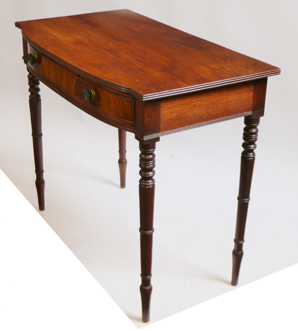 George 1V Mahogany 1 Drawer Bowfront Side Table View II