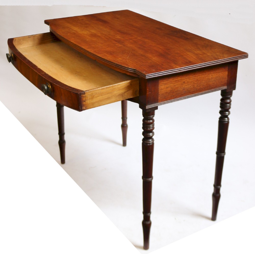 George 1V Mahogany 1 Drawer Bowfront Side Table View III