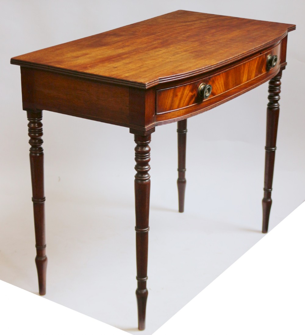 George 1V Mahogany 1 Drawer Bowfront Side Table View IV