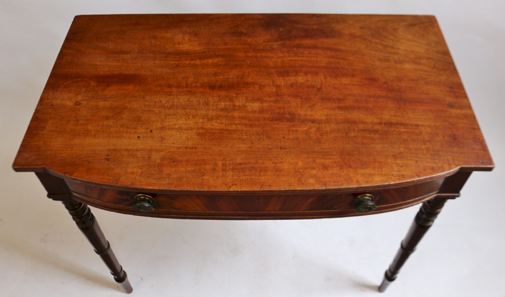 George 1V Mahogany 1 Drawer Bowfront Side Table View V