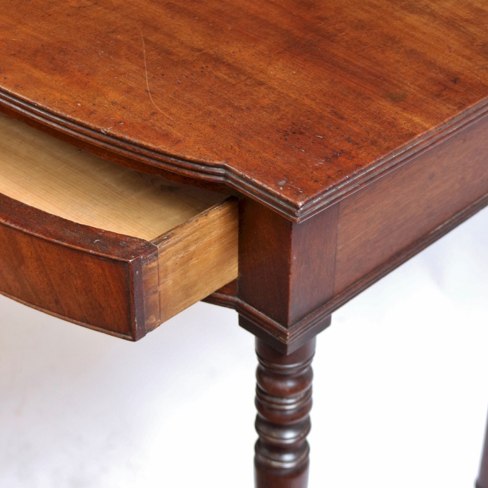 George 1V Mahogany 1 Drawer Bowfront Side Table View VII