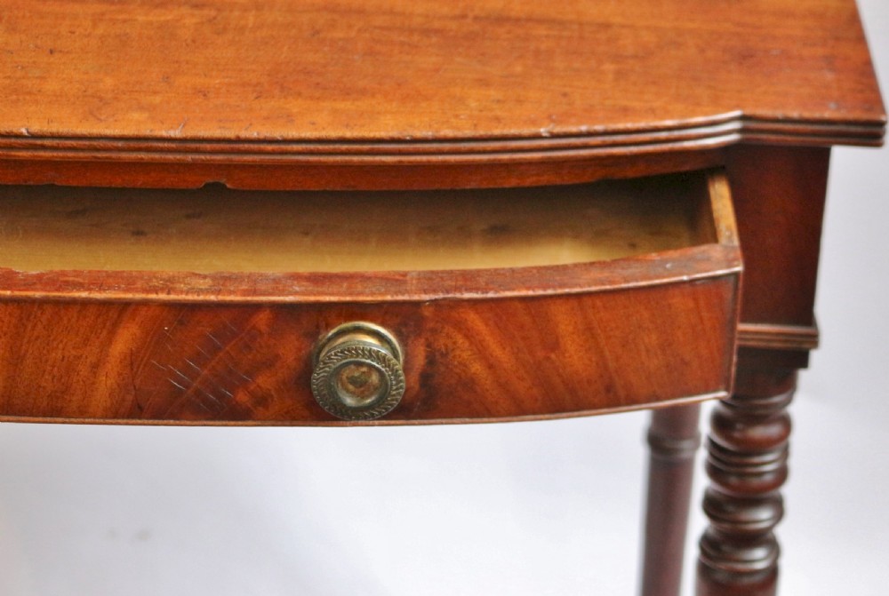 George 1V Mahogany 1 Drawer Bowfront Side Table View VIII