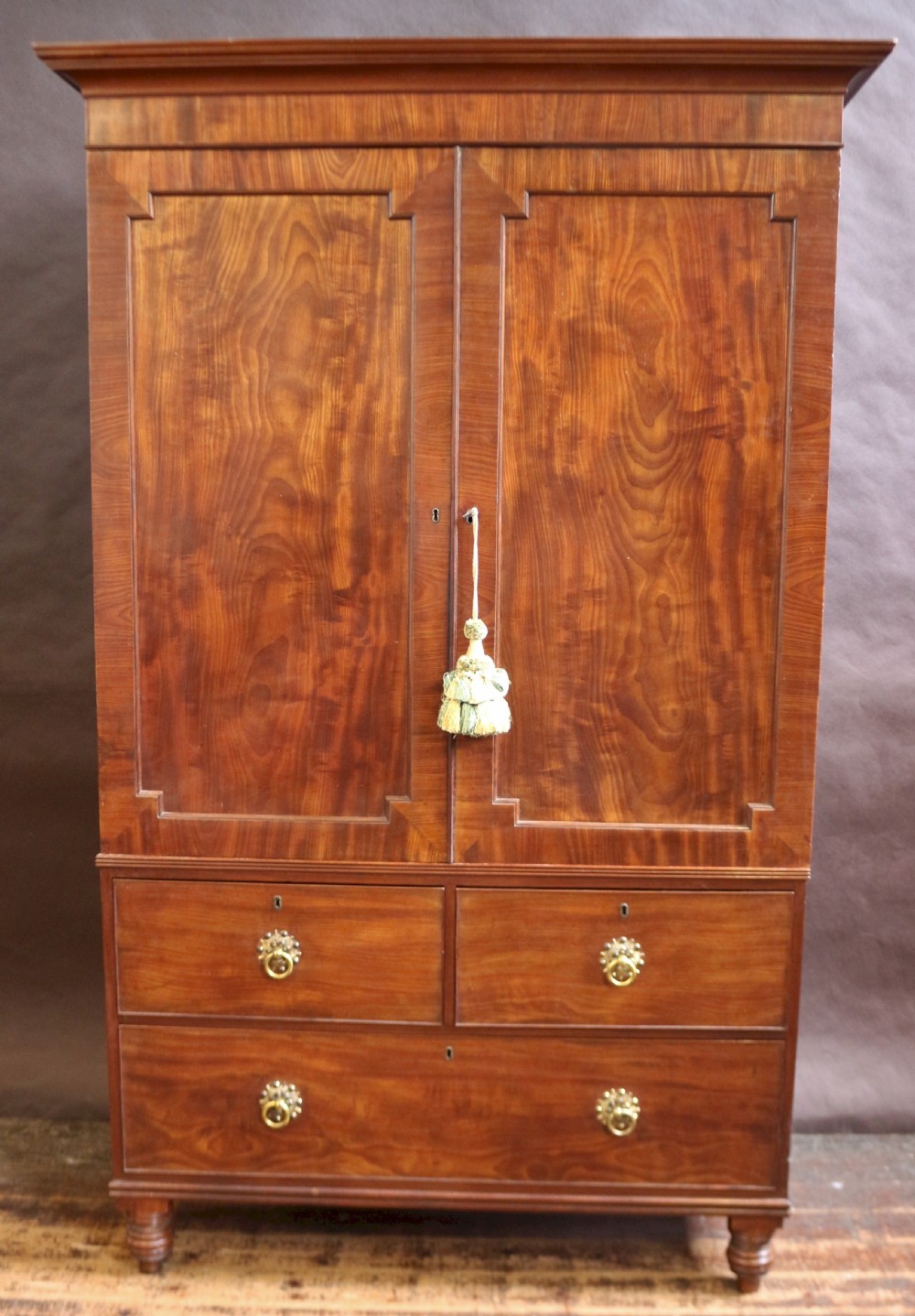 George 1V Mahogany Linen Press with 4 Internal Slides View II
