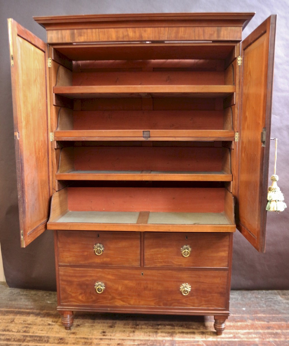 George 1V Mahogany Linen Press with 4 Internal Slides View III
