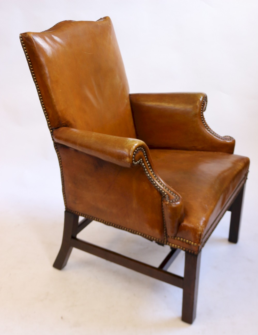19C Mahogany and Leather Armchair View III