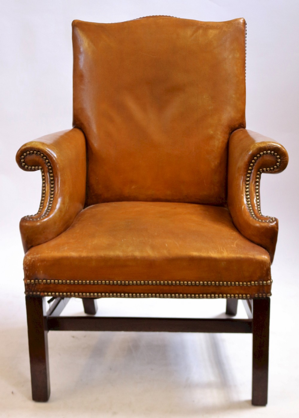 19C Mahogany and Leather Armchair View IV