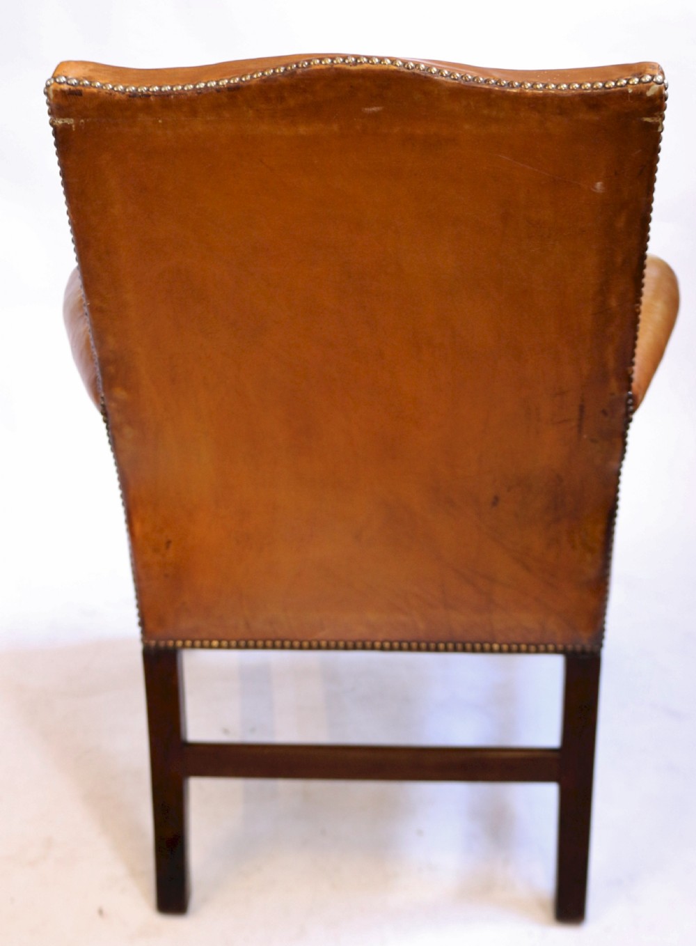 19C Mahogany and Leather Armchair View V