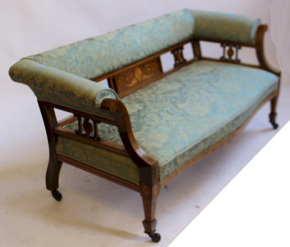 Edwardian Inlaid Rosewood 7 Piece Parlour Suite View VIII