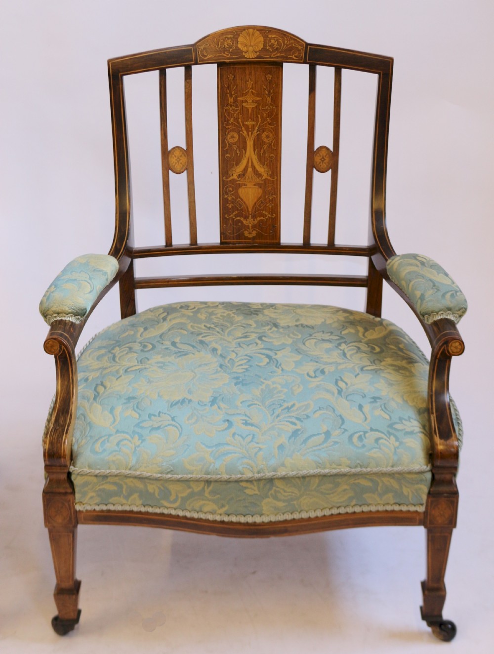 Edwardian Inlaid Rosewood 7 Piece Parlour Suite View X