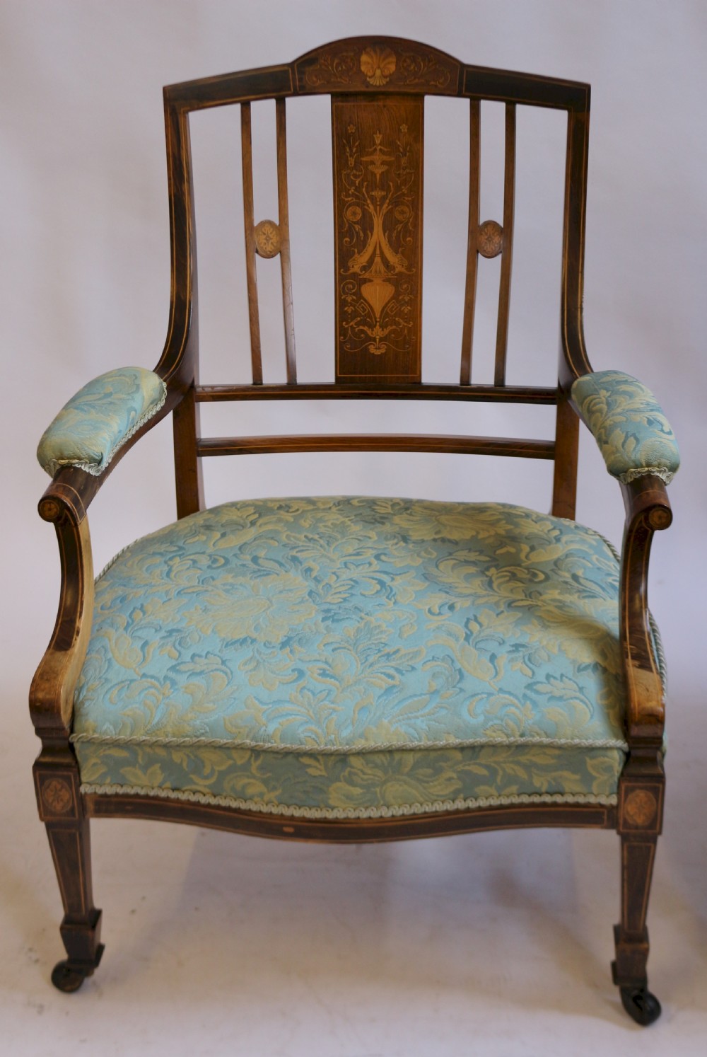Edwardian Inlaid Rosewood 7 Piece Parlour Suite View XI