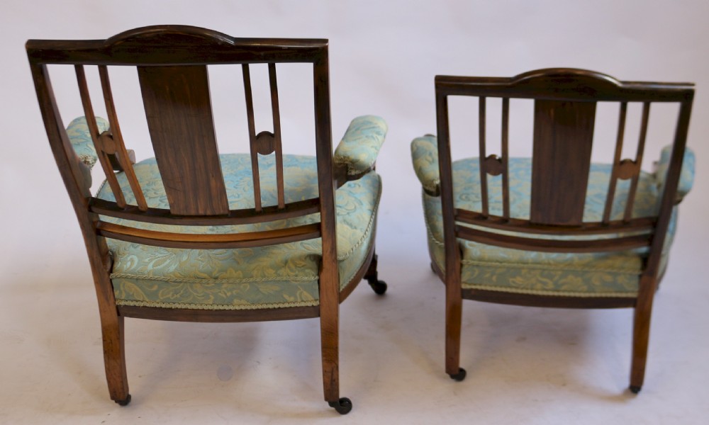 Edwardian Inlaid Rosewood 7 Piece Parlour Suite View XII