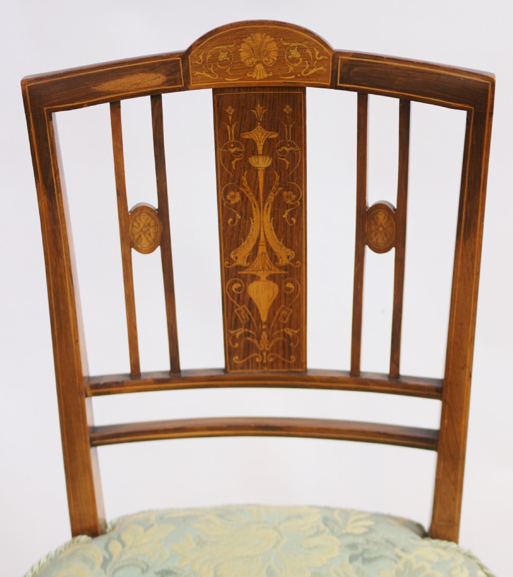 Edwardian Inlaid Rosewood 7 Piece Parlour Suite View XIV