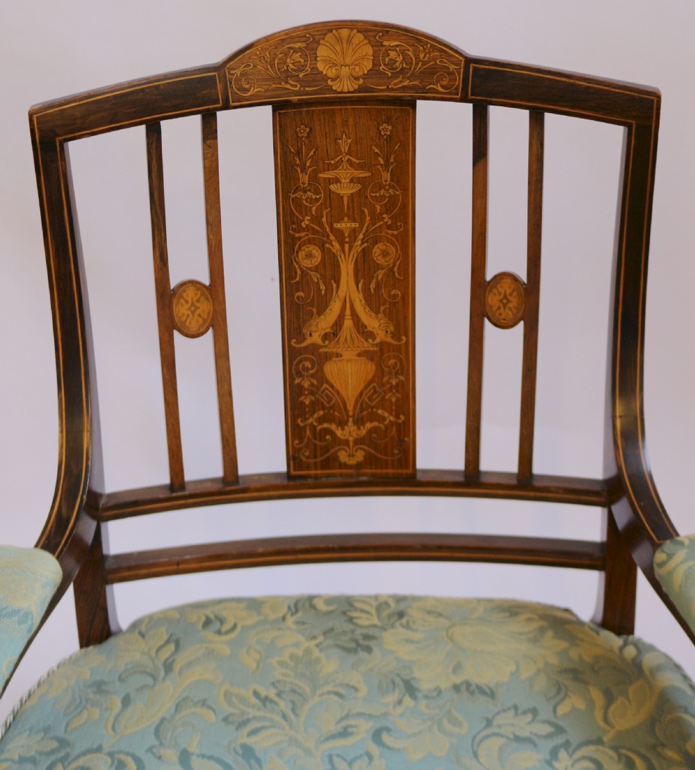 Edwardian Inlaid Rosewood 7 Piece Parlour Suite View XVI