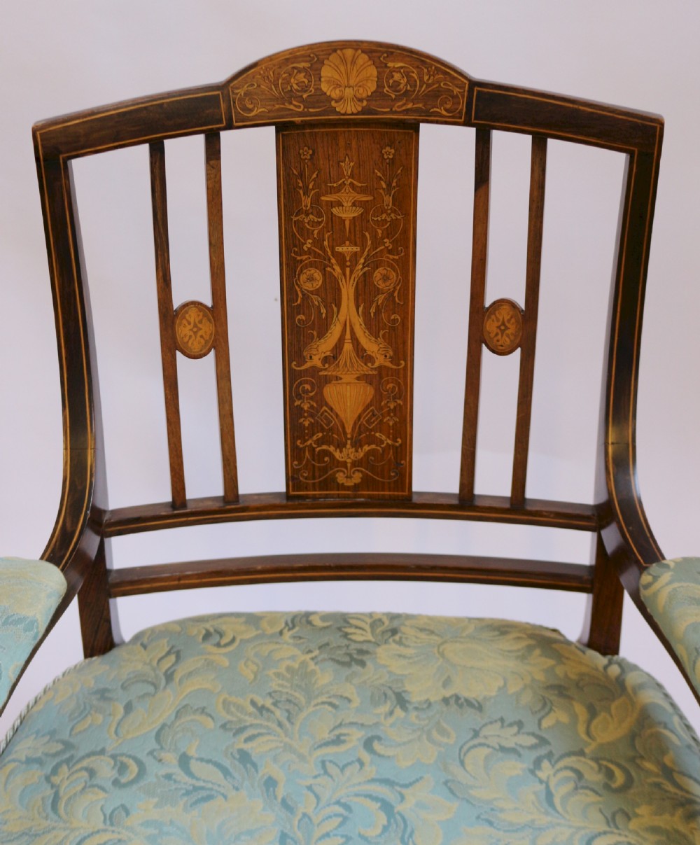 Edwardian Inlaid Rosewood 7 Piece Parlour Suite View XVII