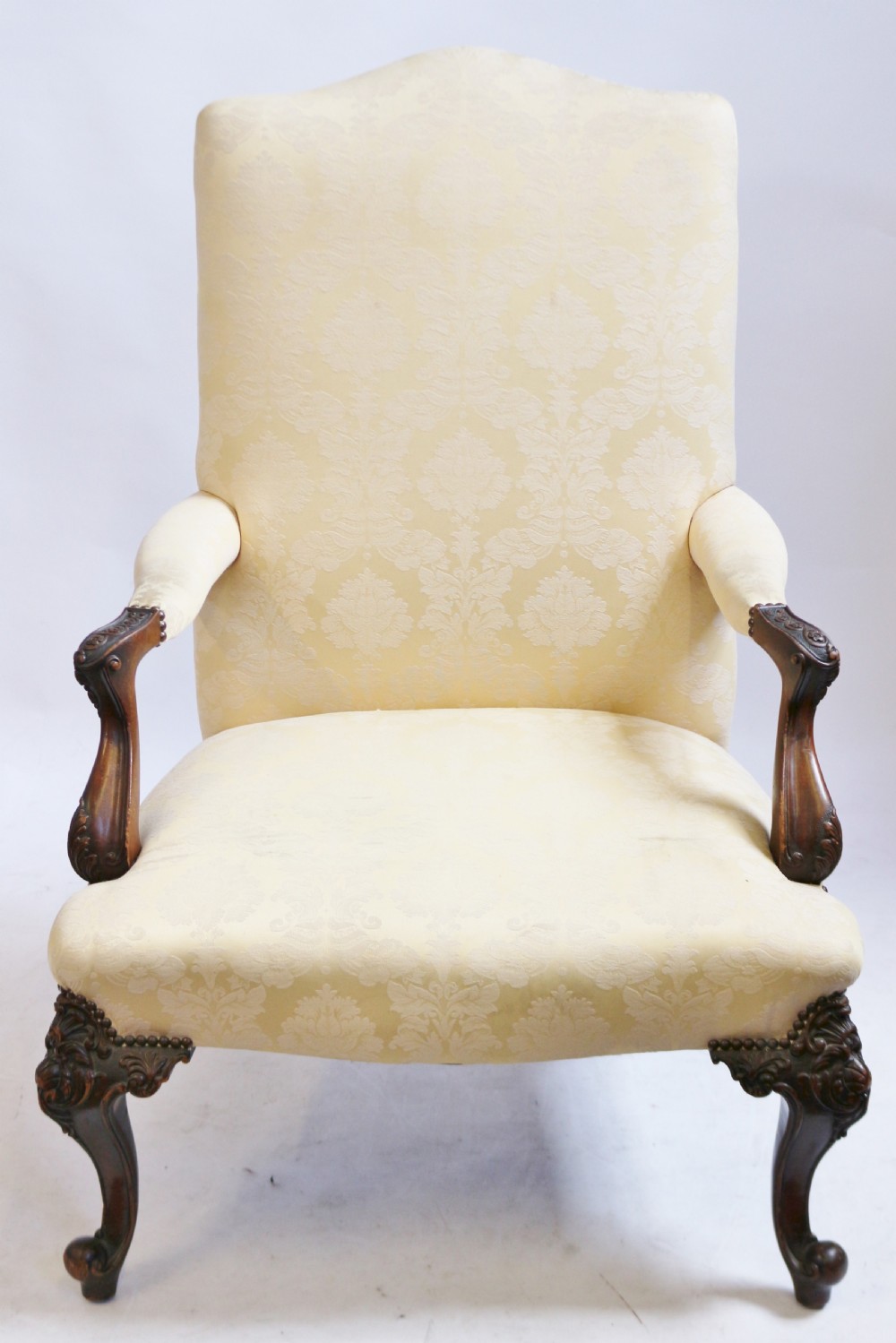Early 20C Mahogany 'George 111' Style Open Armchair