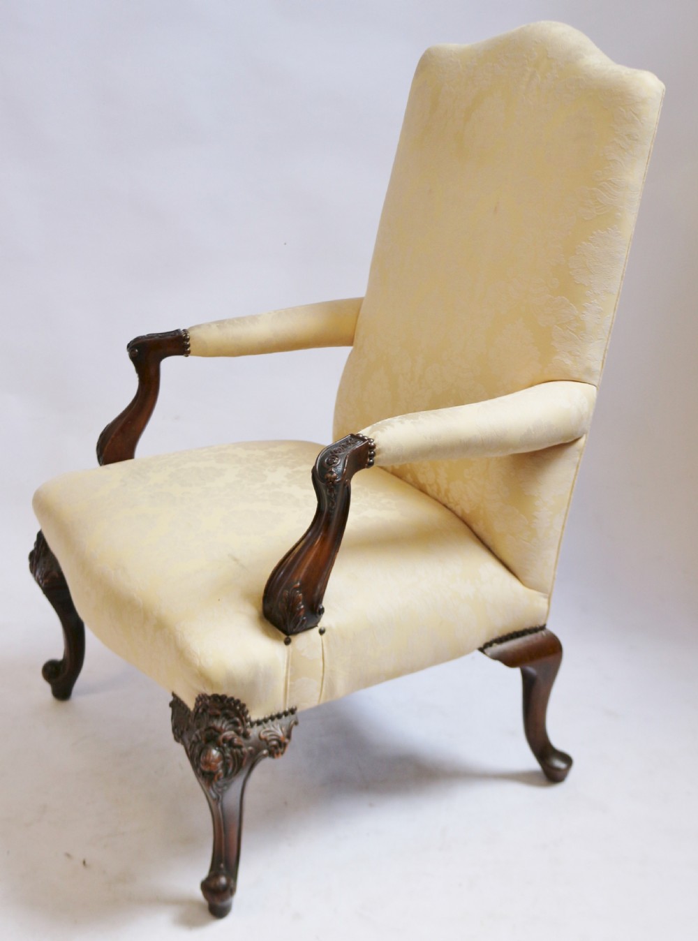 Early 20C Mahogany 'George 111' Style Open Armchair View II