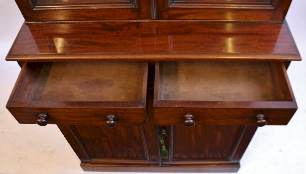 Fine Quality Victorian Mahogany Cupboard Base Bookcase by Heal & Son London View V