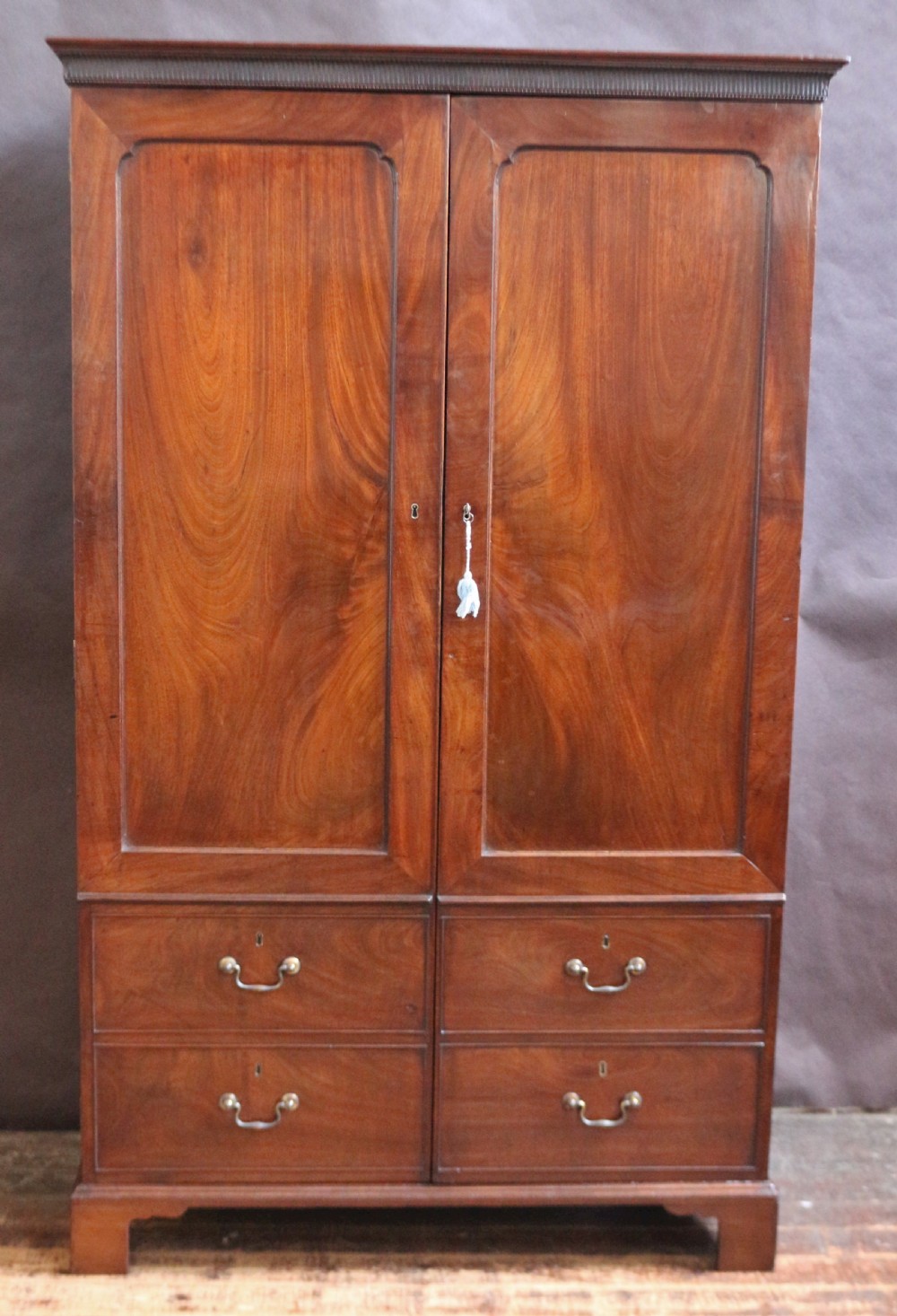 George 111 Figured Mahogany 2 Door Wardrobe