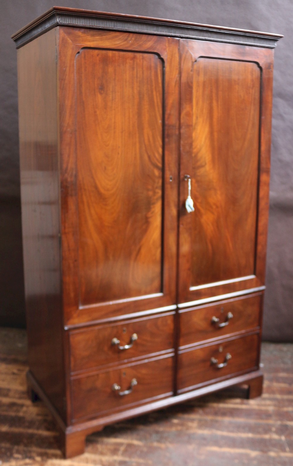 George 111 Figured Mahogany 2 Door Wardrobe View VIII