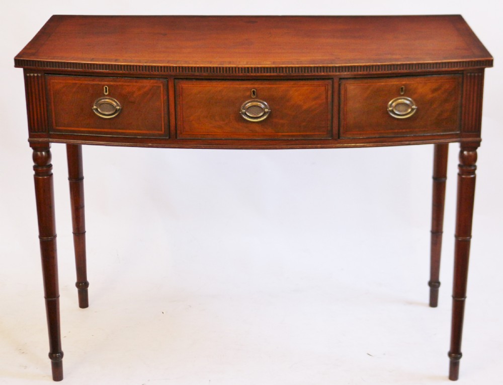 George 111 Mahogany 3 Drawer Bowfront Side Serving Table