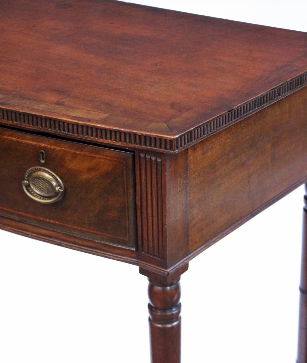 George 111 Mahogany 3 Drawer Bowfront Side Serving Table View X